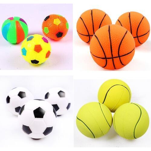 1pc Pet Dog Toy Rubber Sports Ball Toys for Dog Chewing Toy Squeaker Toy Sound Ball For Small Dog Training Product Supplies 6cm