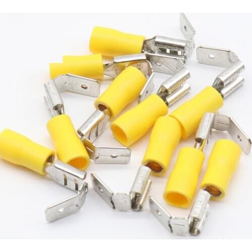 20x Crimping Connectors Piggyback Female Spade Connector Terminals Brass printed with Sn