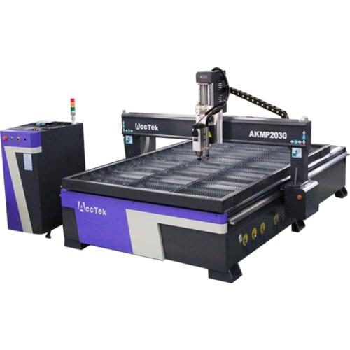 3d Router Cnc Machine AKMP2030 Metal Plasma Cutter With Double Heads For Wood And Metal Materials