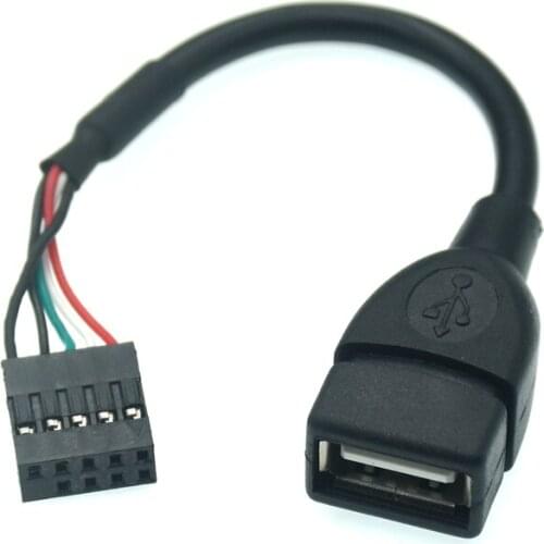 9-pin USB Motherboard Internal Header to USB2.0 Bus Adapter Chassis Built-in Cable for Computer Desktop Cable