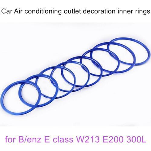 Car accessory 8pcs 2 colors Air Condition AC Vent Outlet Trim Cover Inner ring for Benz E class W213 E200 300L Decorative Trims