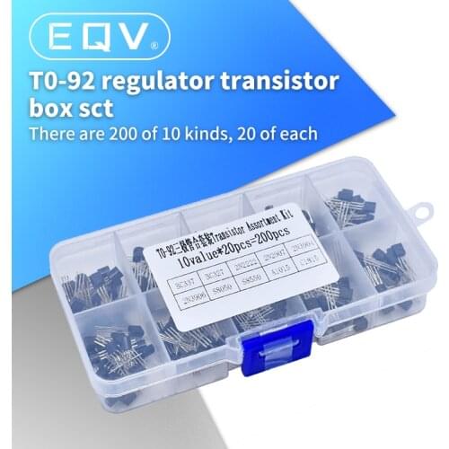 BC337 BC327 2N2222 2N2907 2N3904 2N3906 S8050 S8550 A1015 C1815 Transistor Assortment Kit 10value 200PCS,Transistors Box Pack