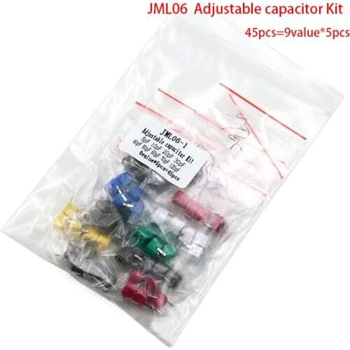 Free Shipping 45pcs=9value*5pcs trimmer Adjustable capacitor Assortment Kit JML06 5pf 10pf 20pf 30pf 40pf 50pf 60pf 70pf 120pf