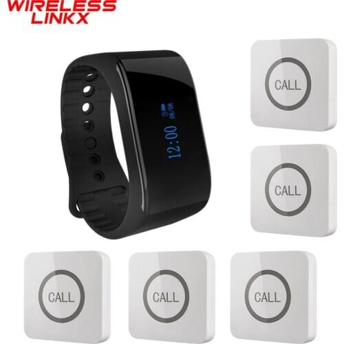 Wirelesslinkx Restaurant Waiter Caregiver Plant Bar Factory Wrist Watch Paging Wireless Hospital Nurse Calling System