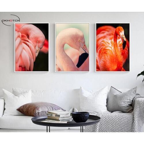 Flamingo HD Animals Decorative Painting 3 Pieces/Set Unframed Canvas Art Modern Living Room Decor Animal Poster