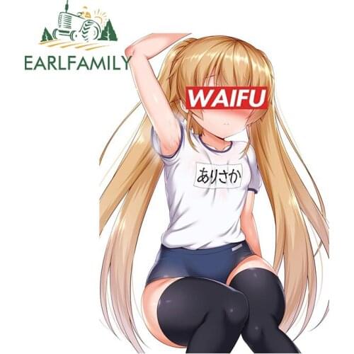 EARLFAMILY 13cm x 9.3cm for Sexy Girl Waifu Car Stickers Sunscreen Fashionable Decals Simple Creative Trunk Decor Car Styling