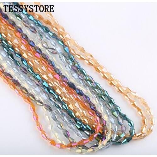 3 Size Tower Shape Color Cut Faceted Crystal Beads Loose Spacer Round Glass Beads For Jewelry Making Bracelet Accessories