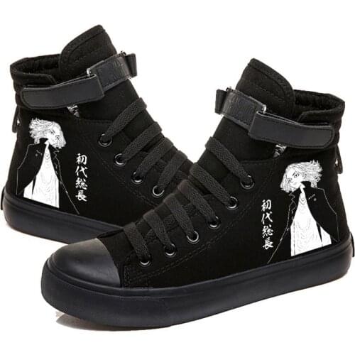 Tokyo Revengers Manjiro Sano Chifuyu Matsuno Printed Anime Canvas Shoes Flat High-Top Comfy Sneakers Zapatos Chaussure Schuhe