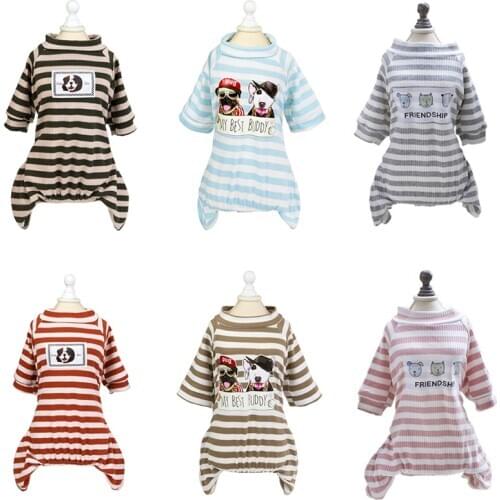 Cute Print Dog Jumpsuit Summer Cotton Pet Clothes for Small Dogs Yorkies Shih Tzu Overalls Pajamas Puppy Cat Cosutme perros ropa