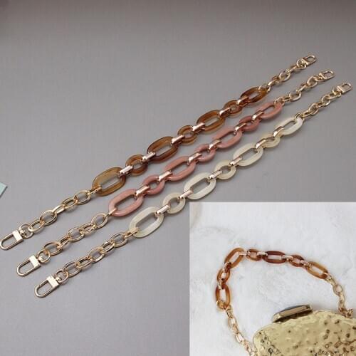 Short Acrylic Resin Chain Bag Strap for Handbags Women Gold Purse Chains for Plastic Bags Accessories Acrylic Plastic Chain 43cm
