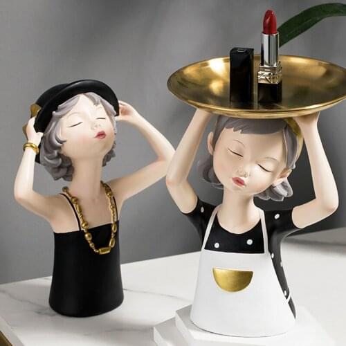 Creative Sunny Girl Figures Decorations For Summer House Make Modern Girl Yellow Sculpture Furniture Room Warm Home Mushroom