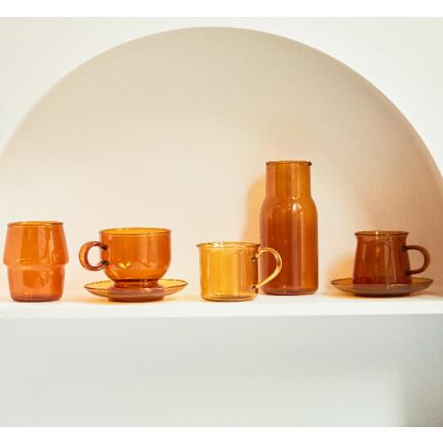 Lazzy House Mosaic Colored Glass High Borosilicate Glass Heat Resistant Water Mug Creative Large Capacity Office Tea Cup