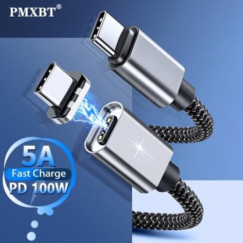 5A Magnetic Charging USB Type C To USB C Cable For MacBook Pro 100W PD Magnet Charger USB-C Type-C Kable For Xiaimi Redmi Note 8
