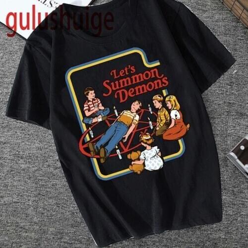 Newest Women Satan T Shirt Demon Death Scary Evil Hip Hop Satanism Grim Reaper Evil T-shirt Psychedelic Horror Tshirt Female