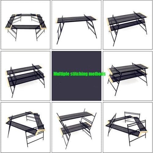 New outdoor barbecue table spliced net table camping portable multi-function folding table self-driving picnic table