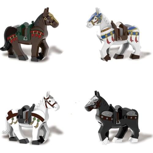 Single sale Animal World Super cute cartoon cow dinosaur tiger lizard horse rabbit DIY model Building Blocks Bricks Toys Gifts
