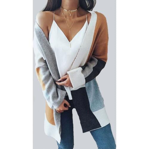 Autumn and Winter New Womens Office Lady Commuter Cardigan Sweater Female Large Size Loose Sweater Womens Jacket