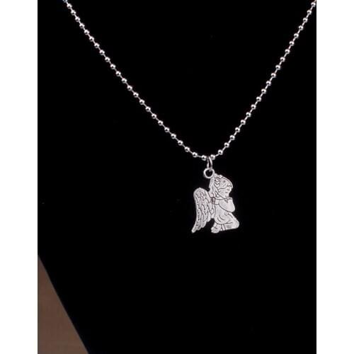 Cute Girl Angel Pendant Stainless Steel Necklace, Long Chain Baby Shaped Jewelry Sweetheart for Women Man Friendship Girl Gifts