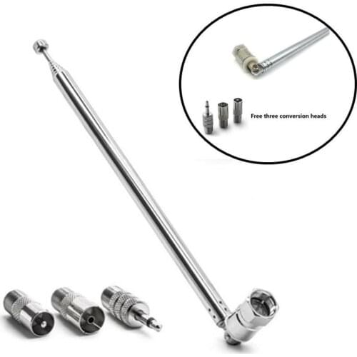 Rod Antenna 3.5mm Adapter FM Radio Antenna Replacement Telescopic Screw F Type Male Plug Connector AV Stereo Receiver Amplifier