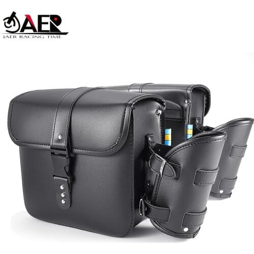 JAER Motorcycle Saddle Bags PU Leather Side Tool Bag Luggage for KTM PIAGGIO Aprilia
