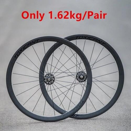 TOXICANT Carbon Fiber Wheelset Wheels Fixed Gear Bike Modification Single Speed Fixie Cycling Parts 700C Double Quick Release
