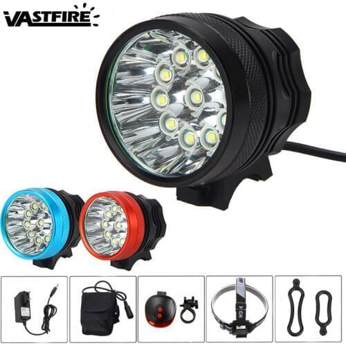 12000 Lumen 11X XM-L T6 LED Bicycle Lamps MTB Bike Light 2 in 1 Headlight +8.4v Rechargeable Battery set+Laser Rear Light