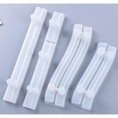 1Pair Fruit Tray Handle Silicone Mold for DIY Crafts Epoxy Resin Mold Bending Tray Handle Mould for Resin