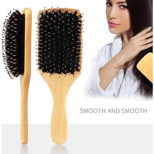 1Pc Natural Healthy Wooden Handle Needle Bristle Massage Scalp Anti-static Hair Brush Comb Improve Hair Loss Comb Tool