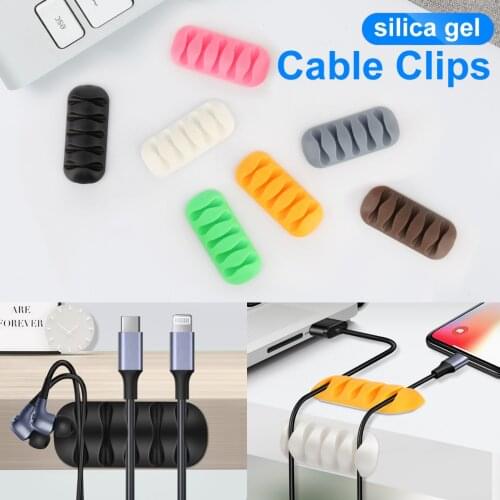 1pc Cable Mount Clips Table Wall Organizer Drop Wire Holder Cord Management Ties Fixer Fastener Self-Adhesive Holder White Green