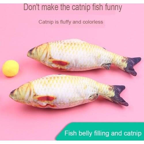 2021 Pop It 20 CM Plush Imitation Fish Pets Cat Toys Connotation Catnip Toys Tease The Cat A Molar Tooth Anti Real Fish Toys