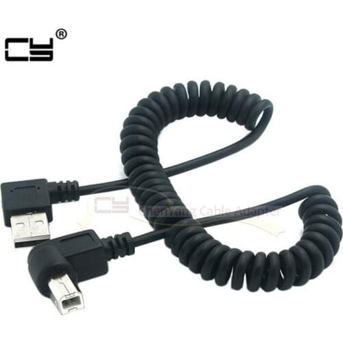 4ft Right Angled USB 2.0 A Male to B Angled Male 90 degree Stretch for Printer Scanner & Hard Disk Cable