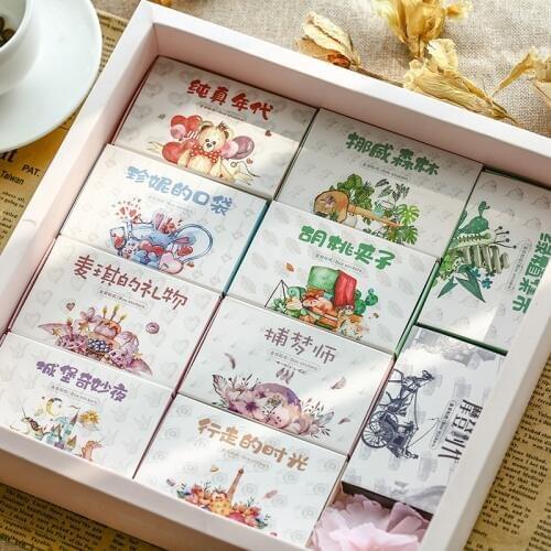 40pcs/pack Japanese Masking Tape Scrapbooking Tool Decorative Tape Paper Stickers Diary Album Travel Diy Stationery Sticker