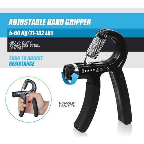 5Pcs Fitness Adjustable Hand Grip Finger Forearm Strength Muscle Exercise Band