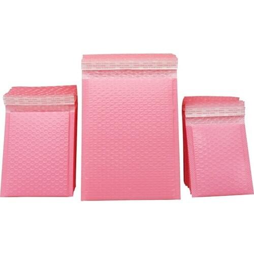 5pcs Pink Packaging Envelope Foam Mail Clip Thick Envelope Lining Polyethylene Mail Clip Self-sealing Transport Bag