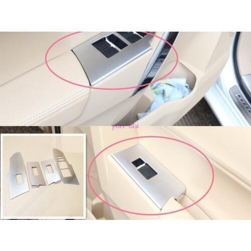 ABS Chrome Car Interior Window Glasses Lifter Decoration Frame On Door Stickers Accessories For TOYOTA 2014 Corolla Car-styling