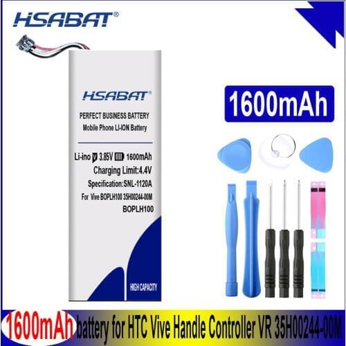 HSABAT BOPLH100 1600mAh Battery for HTC Vive Handle Controller VR 35H00244-00M VR Head Virtual Reality Glass Batteries
