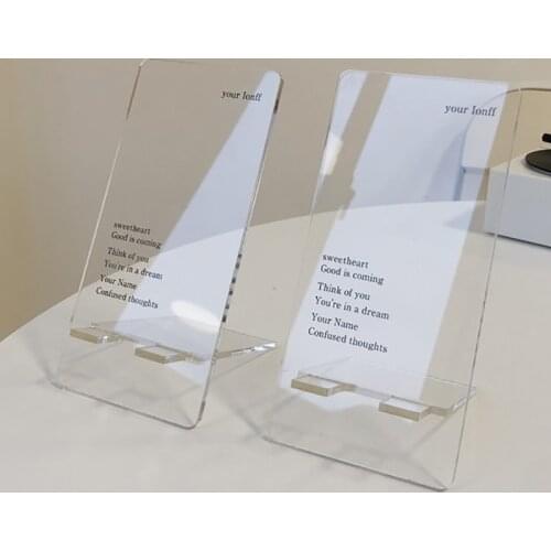 Acrylic Transparent English Letters Phone Holder Desktop Stand Desk Bracket for iPhone Samsung Huawei Universal
