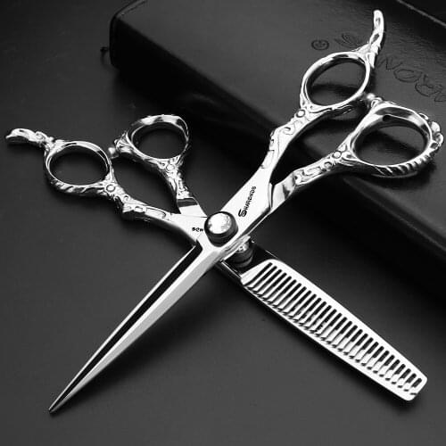 6 inch barbershop accessories hair scissors salon tool japanese steel haircut cutting shears thinning barber scissors makas