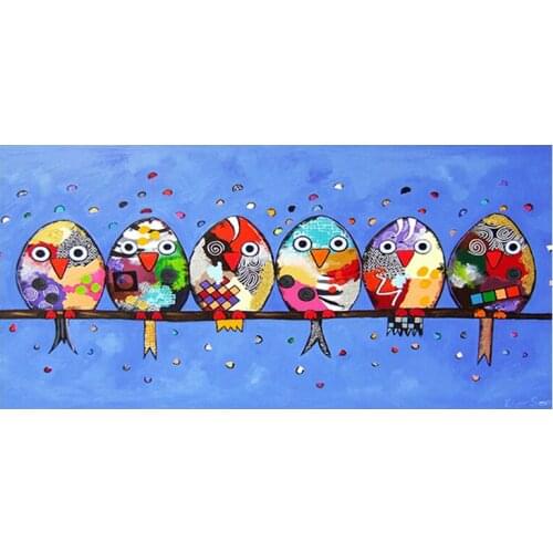 Diamond Embroidery Landscape Picture Of Rhinestone “Six Cartoon Birds” DIY Diamond Painting Cross Stitch Home decoration gifts