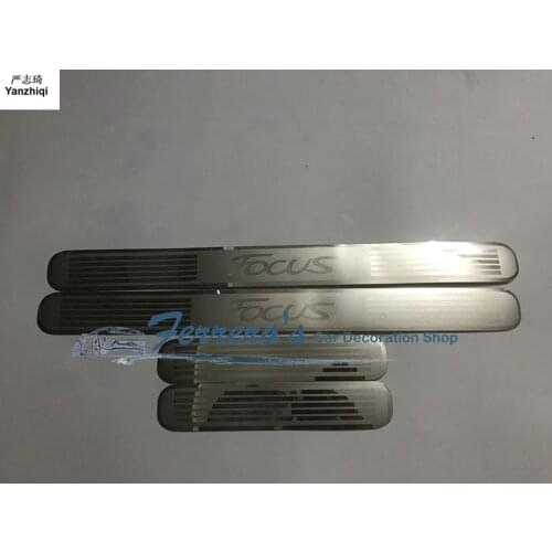 Free shipping 4pcs/lot car stickers styling for 1998-2004 Ford FOCUS 1 MK1 ultra-thin Stainless Steel Door Sill Scuff Plate