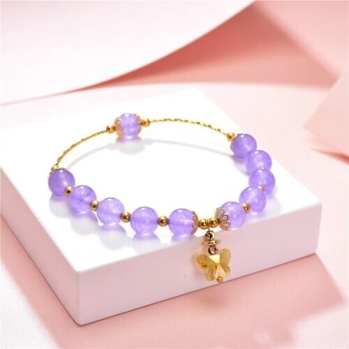 New Charms Crystal Bracelet Healing Gifts Stone Jades Opal Tourmaline Watermelon Beads Strand Bracelets Bangle Jewelry 19cm B394