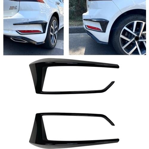 For Volkswagen Golf VW Golf7.5 2016-2019 Black Rear Bumper Light Cover Trim Trunk Tailgate Fog Lamp Bezel Frame Air Spoiler Lid