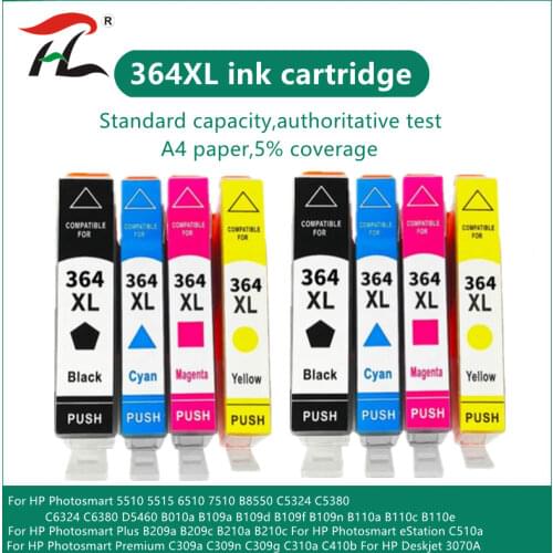 8pcs printer ink cartridge for HP364XL HP 364 XL for HP Photosmart 5510 5515 6510 B010a B109a B209a Deskjet 3070A HP364