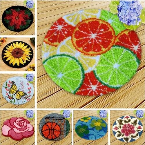 Knoopkussen Flower Cushion Latch Hook Tapijt Kussen Knooppakket Carpet Embroidery Foamiran For Needlework Latch Hook Rug Kit Diy
