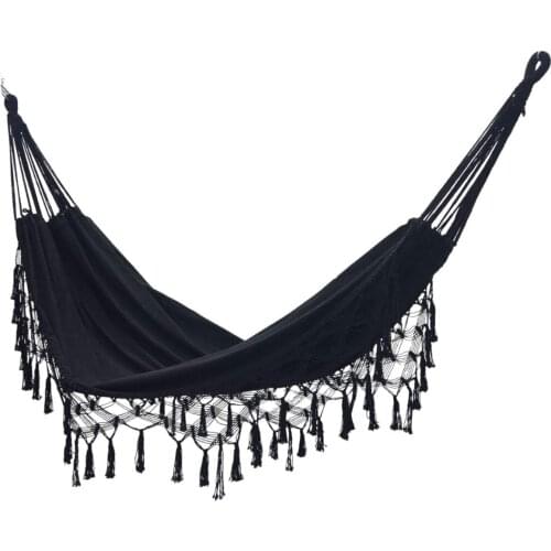 Tassel Camping Hammocks Home Garden Furniture Camping Hammocks Tassel Sleeping Outdoor Backyard Swing Beds for Garden Hammocks
