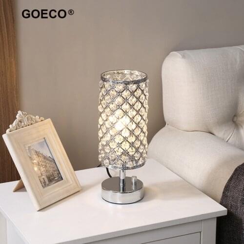 Crystal Table Lamp Silver Desk Light For Living Room Bedroom Bedside Nightstand Home Decor European Plug E27 Indoor Lighting