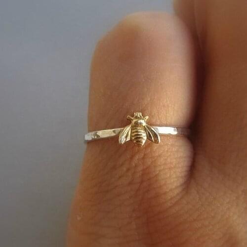 Fashion Cute Simple Tiny Bee Ring for Women Jewelry Gifts