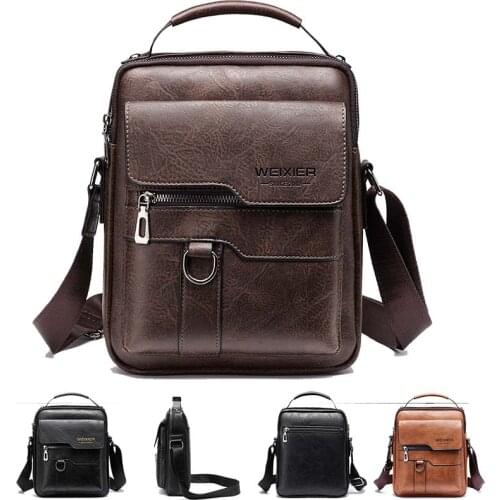 Men Shoulder Bags PU Leather Business Anti-theft Waterproof Crossbody Bag Handbag Messenger Bag Pack Designer Handbag Bolso Male