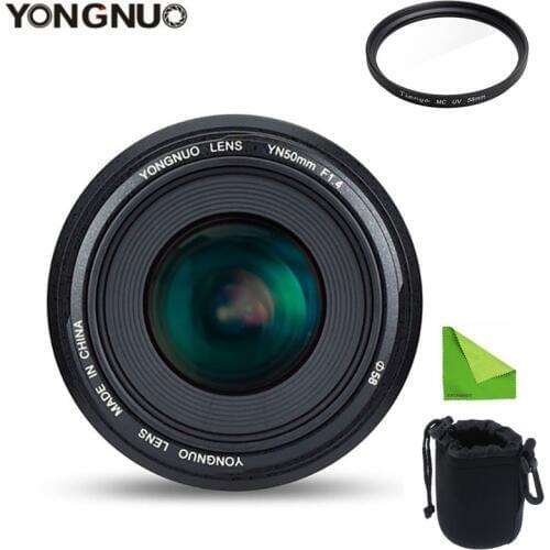 YONGNUO YN50mm 50mm F1.4 Standard Prime Lens Large Aperture Auto Focus Lens for Canon EOS 6D 70D 5D2 5D3 600D 60D DSLR Camera