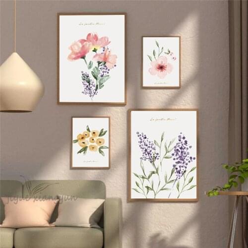 Women Gift Beautiful Watercolor Flower Text Quote Poster Print Wall Art Canvas Painting Scandinavian Interior Home Decoration